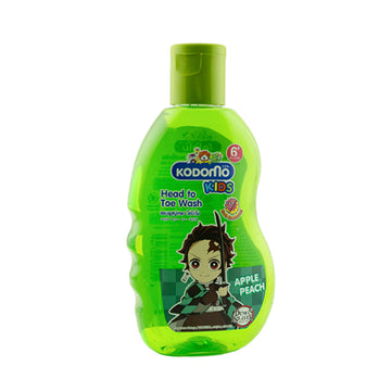 🧼 جل استحمام للأطفال من الرأس حتى القدم – كودومو (Apple Peach) 200 مل