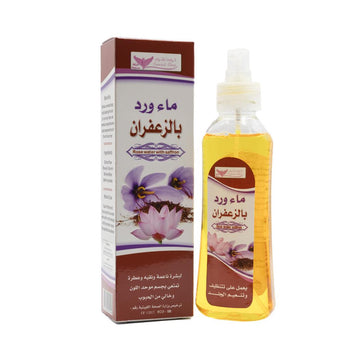 🌸 ماء ورد بالزعفران – إشراقة ذهبية لبشرة ناعمة ومشرقة
