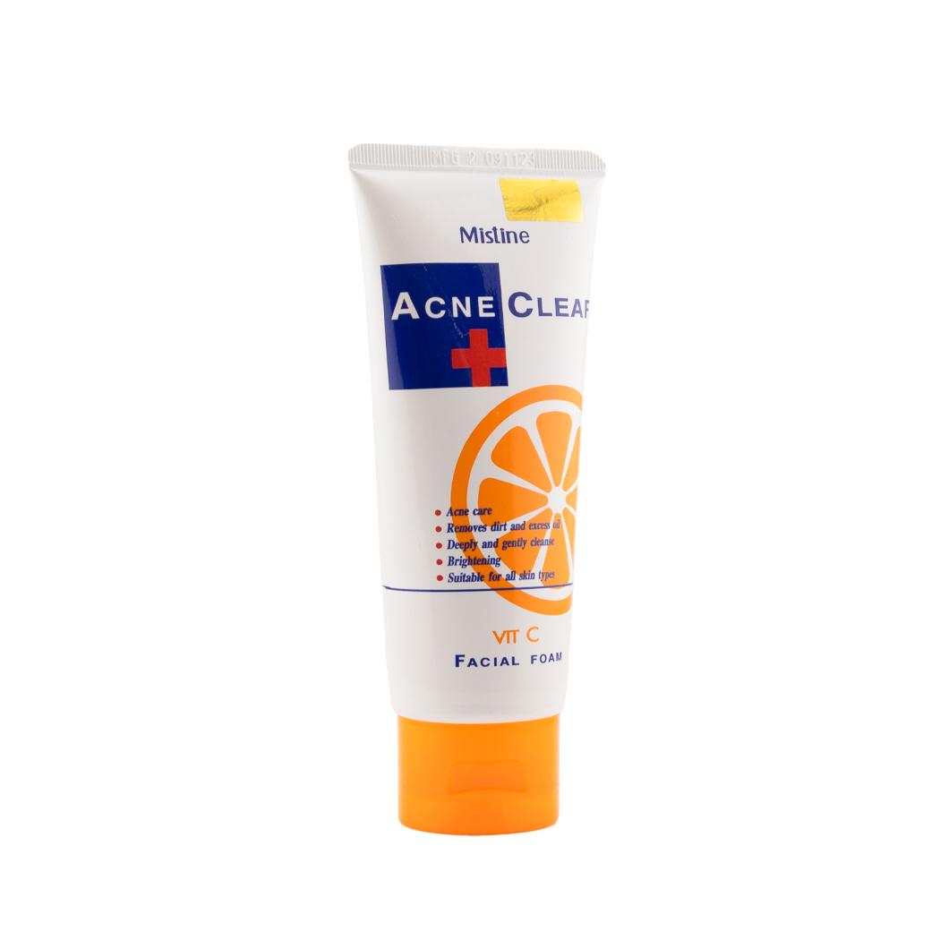 cMistine foam for acne treatment and vitamin